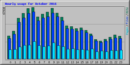 Hourly usage for October 2016